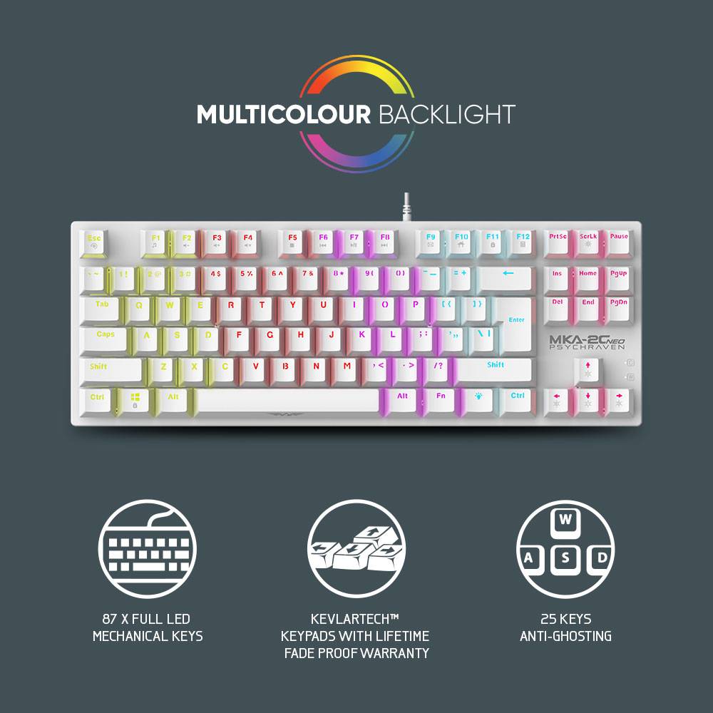 Armaggeddon MKA-2C Neo White Mechanical Gaming Keyboard 87