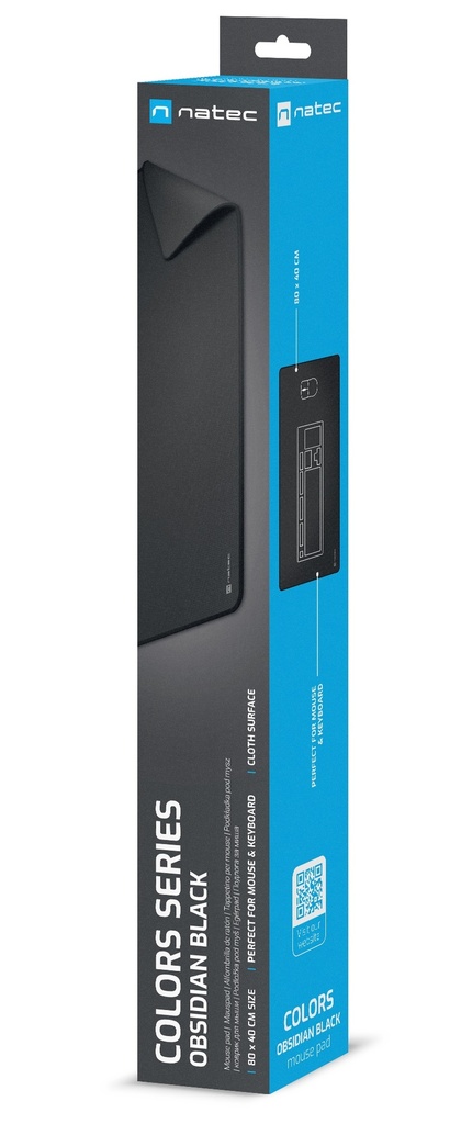 Natec COLORS SERIES XL Mousepad Obsidian Black