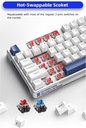 Machenike K500-B87 White/Blue Wired Gaming Keyboard 87 Blue Switch Keys