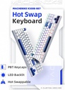 Machenike K500-B87 White/Blue Wired Gaming Keyboard 87 Blue Switch Keys
