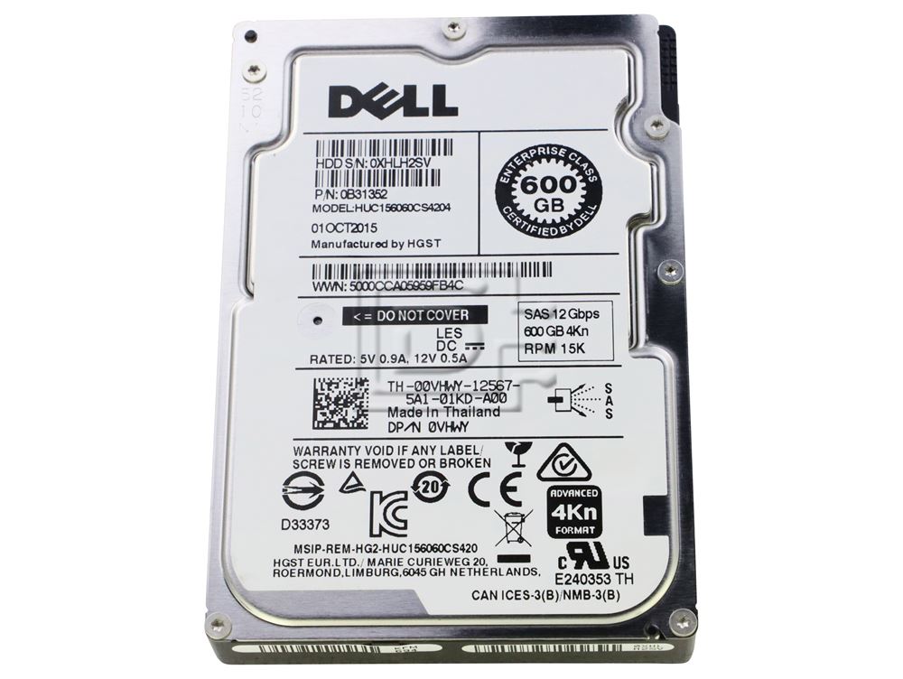 Dell SAS Drive - 0B31352 - HUC156060CS4204 - 600GB 2.5" 12Gbps