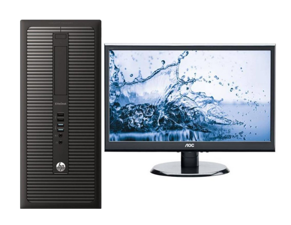 HP EliteDesk 800 G1 MT PC + AOC E2070SWN Monitor