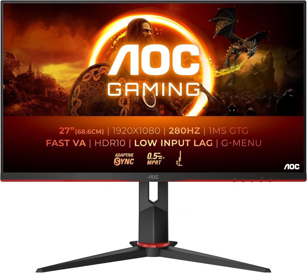 AOC 27G2ZN3/BK 280Hz LED 27-Inch FHD Gaming Monitor