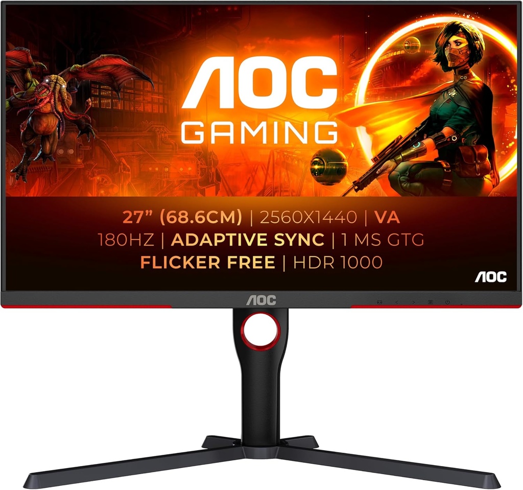 AOC Q27G3XMN/BK 180Hz Mini LED 27-Inch QHD Gaming Monitor