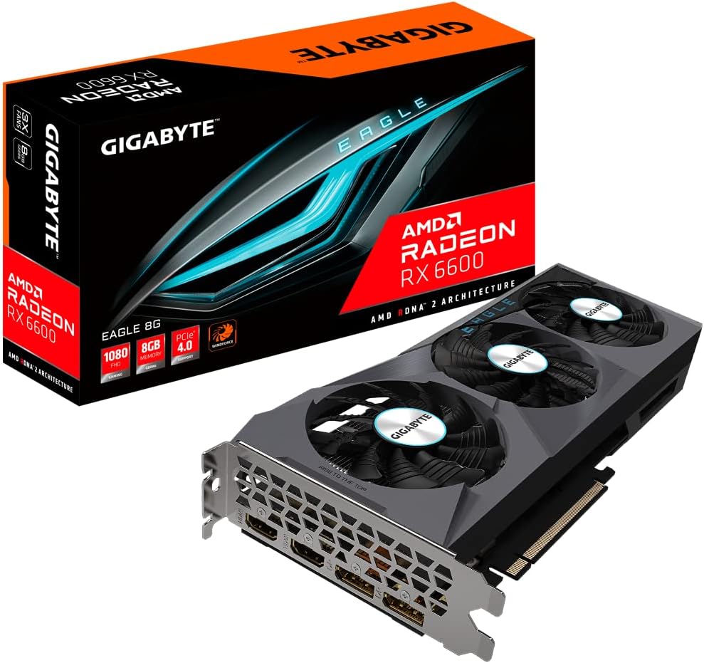 Gigabyte Radeon RX 6600 EAGLE 8G - graphics card - Radeon RX 6600 - 8 GB - GV-R66EAGLE-8GD