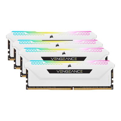 CORSAIR Vengeance RGB PRO SL - DDR4 - kit - 32 GB: 4 x 8 GB - DIMM 288-pin - 3200 MHz / PC4-25600 - unbuffered - CMH32GX4M4E3200C16W