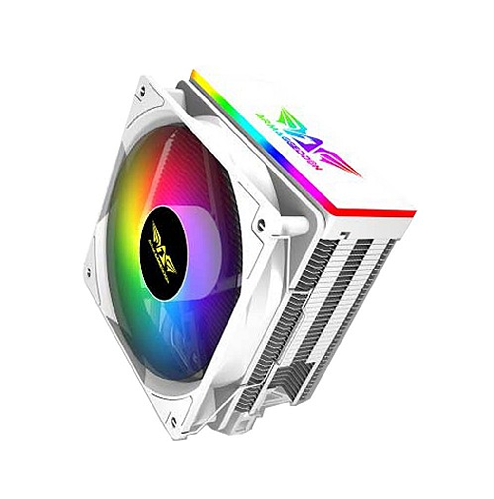 Armaggeddon Gaming Cooling CPU Silent RGB Fan 4-Pipe BLIZZARD 2 White