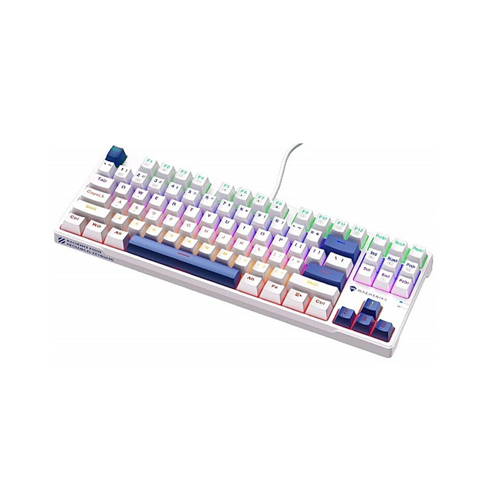 Machenike K500-B87 White/Blue Wired Gaming Keyboard 87 Blue Switch Keys