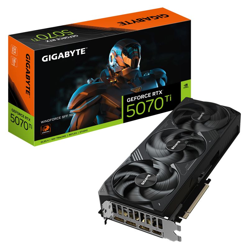 PCIE RTX 5070 Ti 16GB GIGABYTE WINDFORCE SFF  GDDR7 3 Fan - GV-N507TWF3-16GD