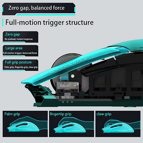 Machenike M7 Pro Wireless Gaming Mouse - Limited Edition Neon Translucent Blue