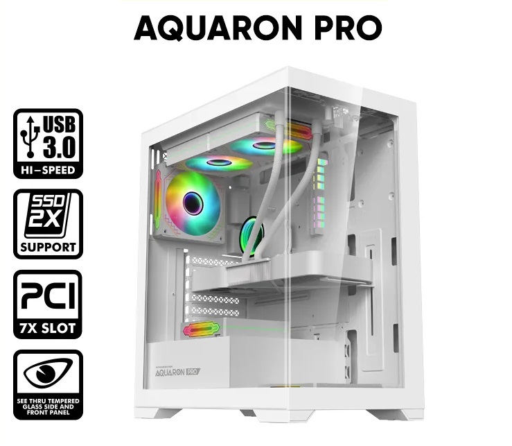 Armaggeddon Aquaron Pro ATX Gaming Case White