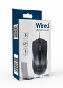 Wired Optical Mouse Black - MUS-3B-01