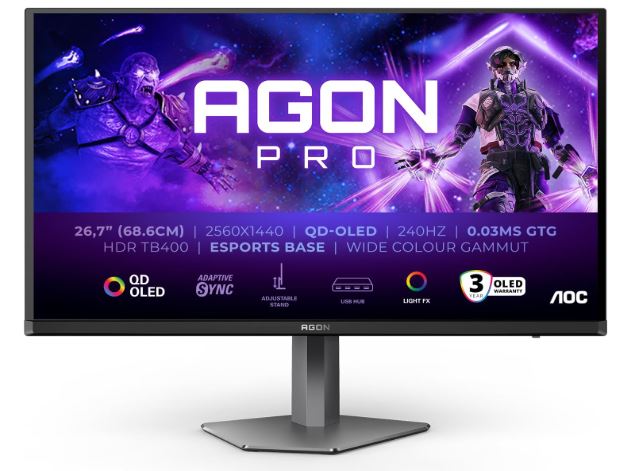 AOC AG276QZD2 240Hz OLED 27-Inch QHD Gaming Monitor