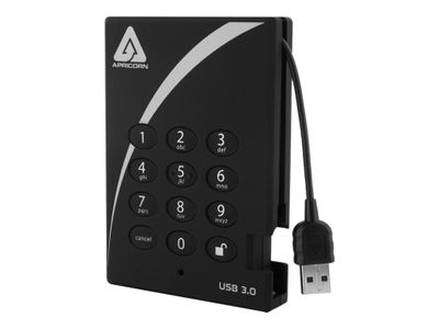 Apricorn Hard Drive A25-3PL256-500 - 500GB - USB 3.0 - Black - A25-3PL256-500