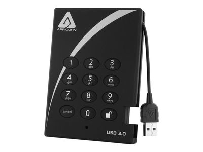 Apricorn Hard Drive A25-3PL256-2000 - 2TB - USB 3.0 - Black - A25-3PL256-2000