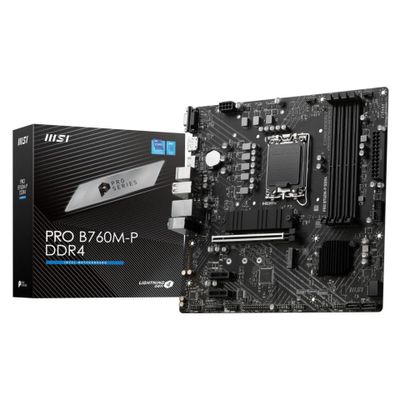 MSI Mainboard PRO B760M-P DDR4 - Micro ATX - Socket Intel 1700 - Intel B760 - 7E02-001R
