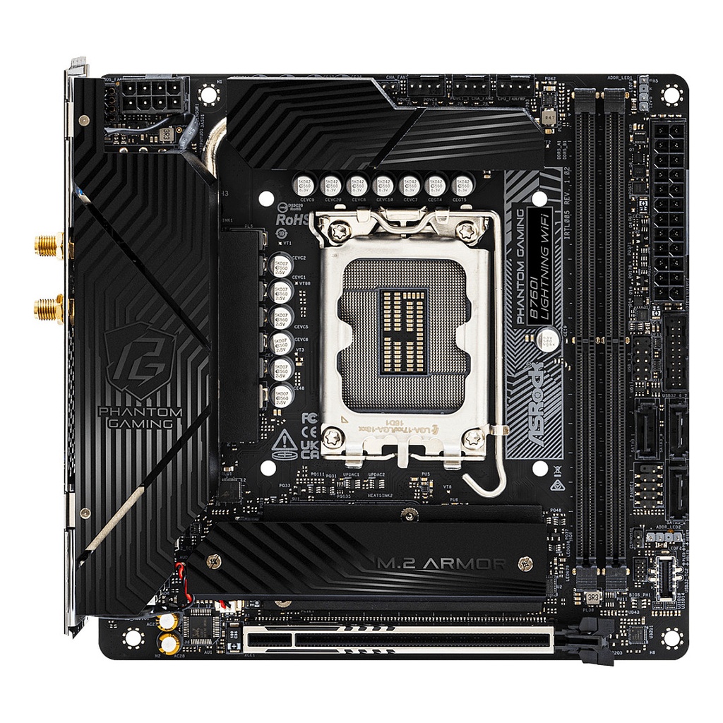 ASROCK Phantom Gaming B760I LIGHTNING WIFI - motherboard - mini ITX - LGA1700 Socket - B760 · 90-MXBNN0-A0UAYZ