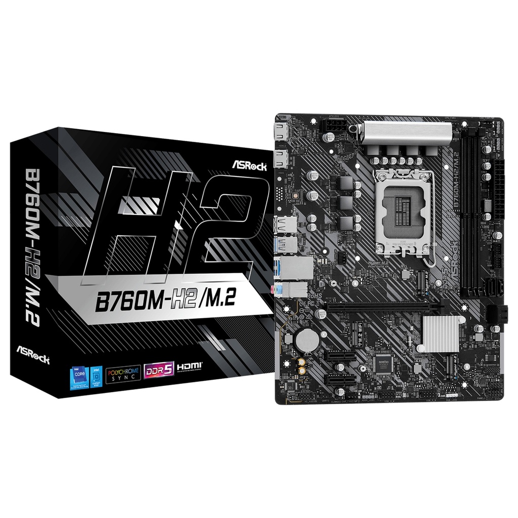 ASROCK B760M-H/M.2 - motherboard - micro ATX - LGA1700 Socket - B760 · 90-MXBN00-A0UAYZ