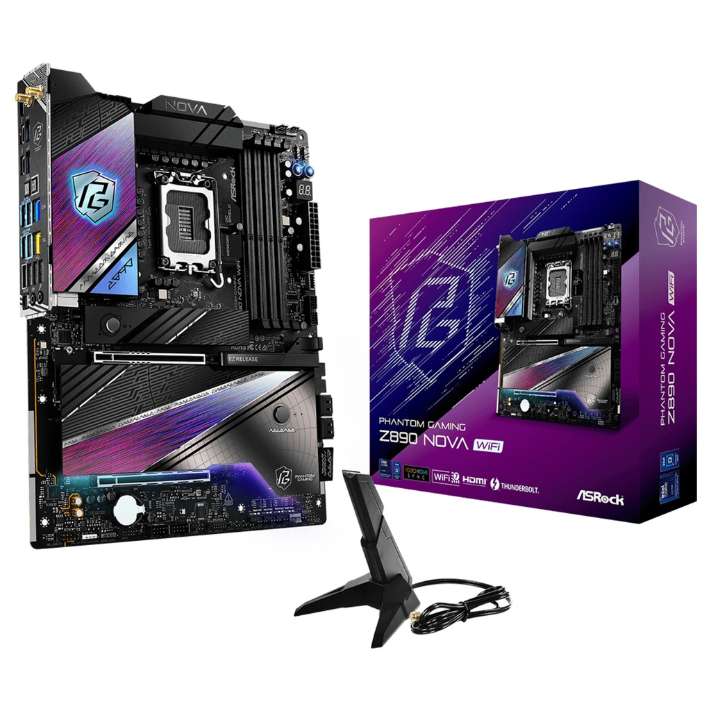 ASROCK Phantom Gaming Z890 NOVA WIFI - motherboard - ATX - LGA1851 Socket - Z890 · 90-MXBPS0-A0UAYZ