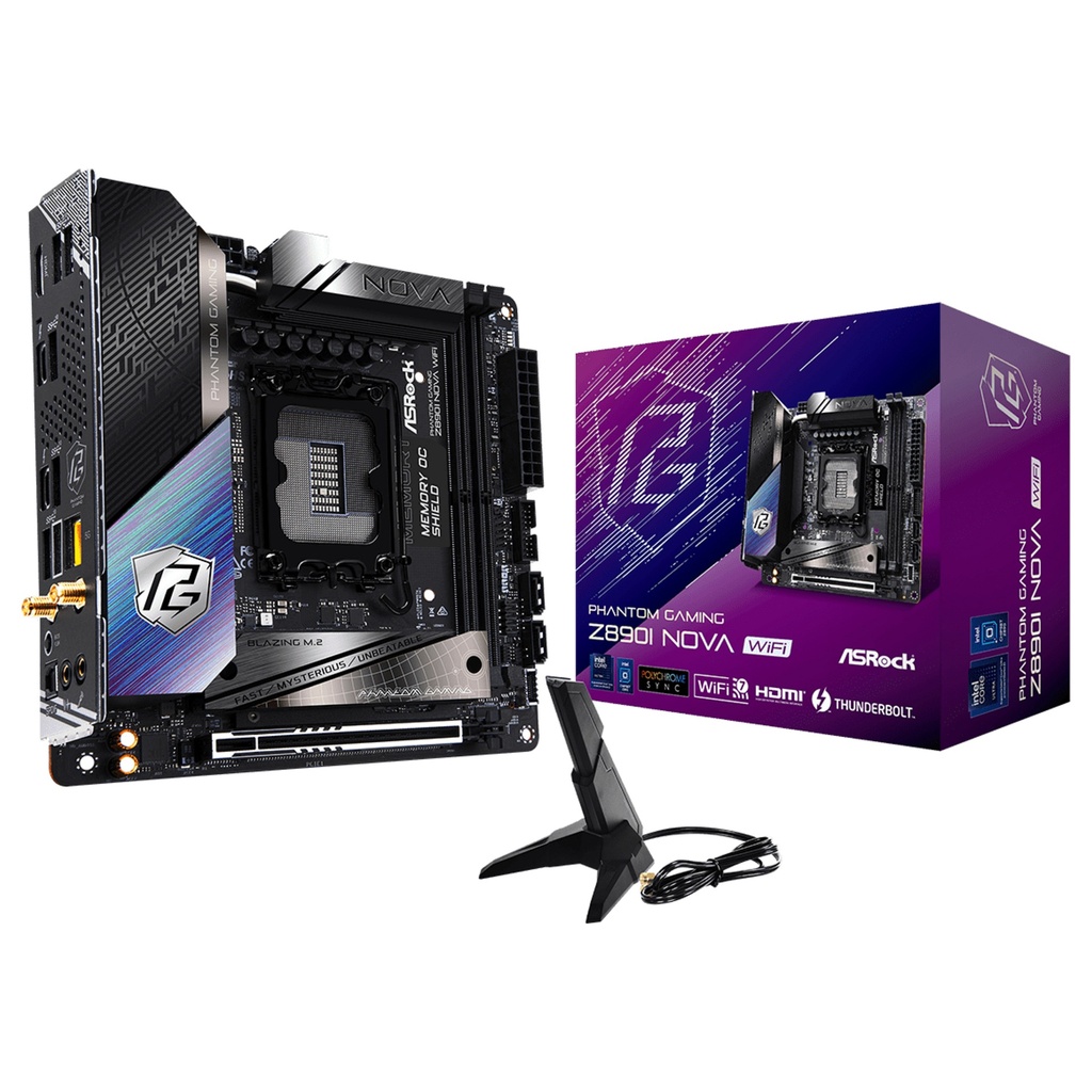 ASROCK Phantom Gaming Z890I NOVA WIFI - motherboard - mini ATX - LGA1851 Socket - Z890 · 90-MXBPN0-A0UAYZ