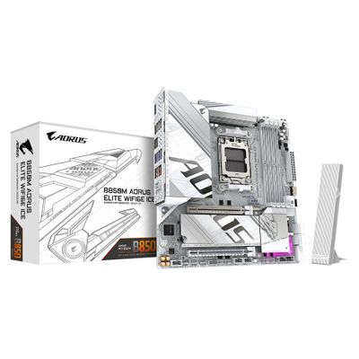 AORUS B850M ELITE WIFI6E ICE - motherboard - micro ATX - Socket AM5 - AMD B850 - B850M A ELT WF6E ICE