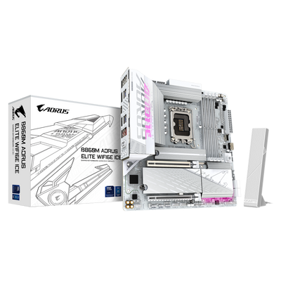 AORUS B860M ELITE WIFI6E ICE - motherboard - micro ATX - LGA1851 Socket - AMD B850 - B860M A ELT WF6E ICE