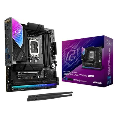 ASROCK Phantom Gaming B860M LIGHTNING WIFI - motherboard - micro ATX - LGA1851 Socket - B860 · 90-MXBQG0-A0UAYZ