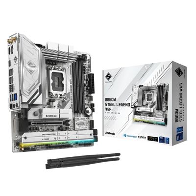 ASROCK B860M STEEL LEGEND WIFI - motherboard - micro ATX - LGA1851 Socket - B860 · 90-MXBQF0-A0UAYZ
