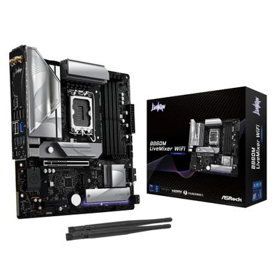 ASROCK B860M LiveMixer WiFi - motherboard - micro ATX - LGA1851 Socket - B860 · 90-MXBRT0-A0UAYZ