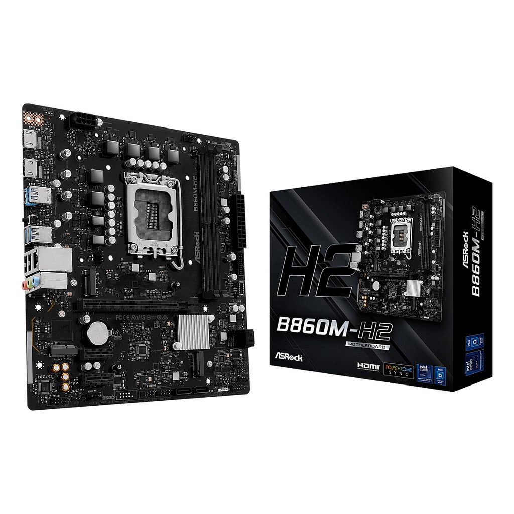 ASROCK B860M-H2 - motherboard - micro ATX - LGA1851 Socket - B860 · 90-MXBS00-A0UAYZ