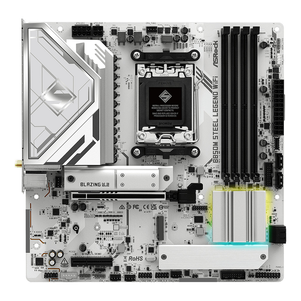 ASROCK B850M STEEL LEGEND WIFI - motherboard - micro ATX - Socket AM5 - AMD B850 · 90-MXBS2-A0UAYZ
