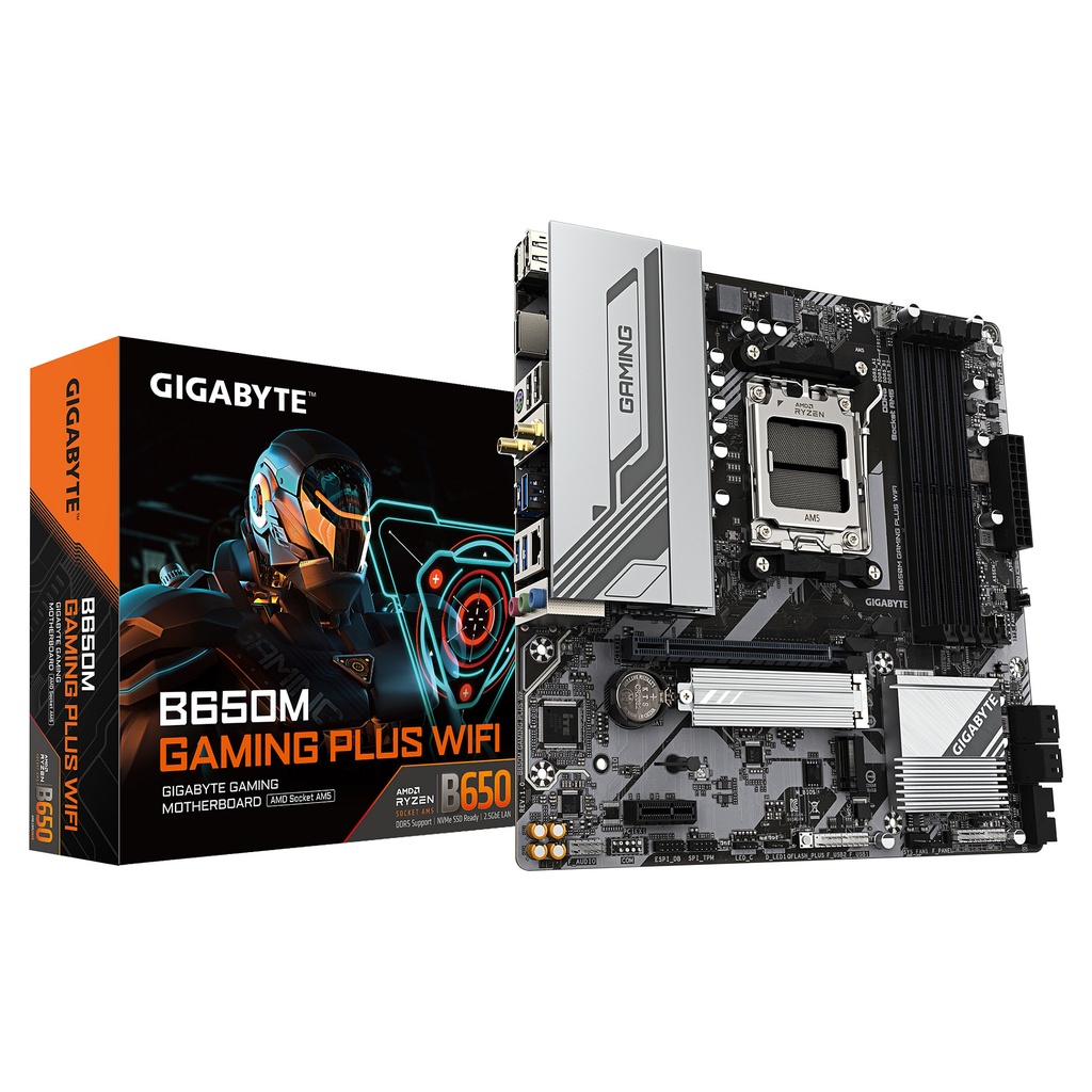 GIGABYTE B650M GAMING PLUS WIFI - 1.X - motherboard - micro ATX - Socket AM5 - AMD B650 - B650M GAMING PLUS WF