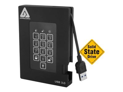 Apricorn A25-3PL256-S512F SSD Drive - 512GB - USB 3.0 - Black - A25-3PL256-S512F