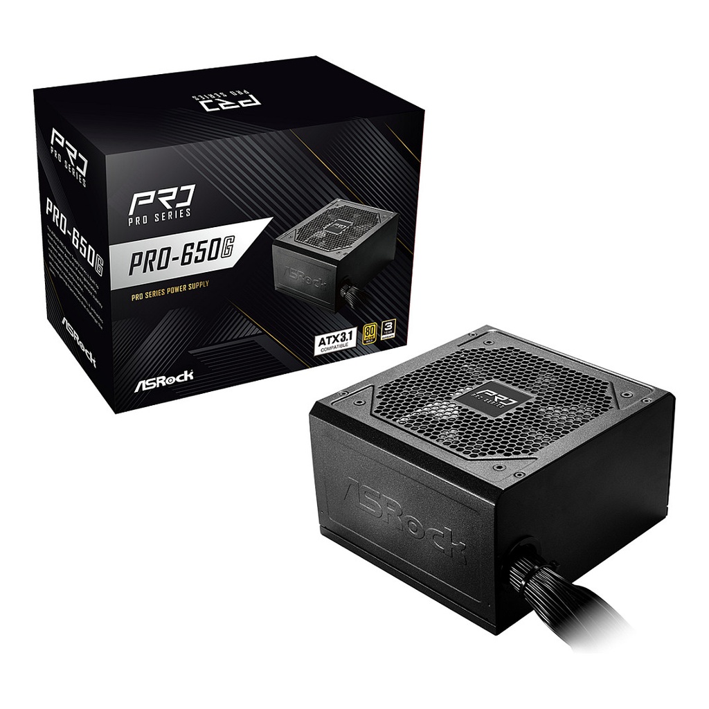 ASRock Pro Series PRO-650G + black 650W 80+ Gold