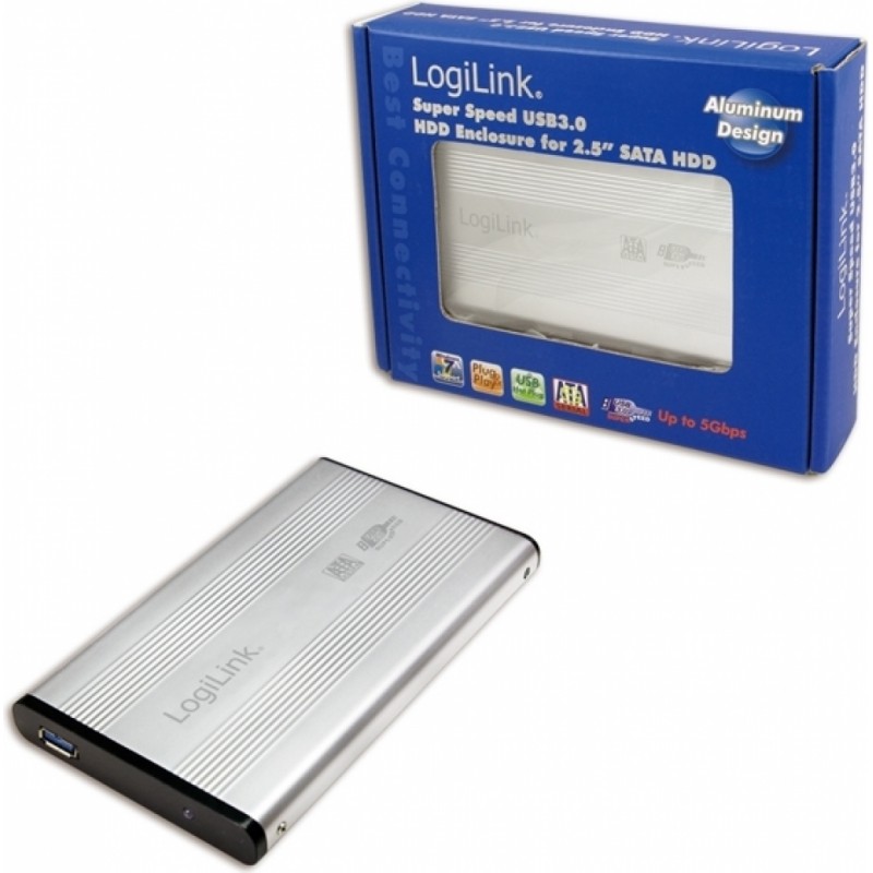 LogiLink 2.5-Inch HDD Storage Enclosure SATA 3Gb/s SuperSpeed USB 3.0 - Alumnium Case UA0106A