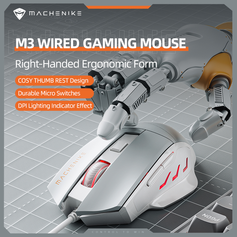 Machenike M3 Wired Gaming Mouse Gray