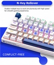 Machenike K500-B87 White/Blue Wired Gaming Keyboard 87 Blue Switch Keys