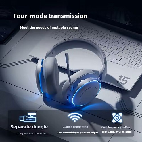 Machenike GX60 Gaming Headphone ANC Tri-mode Wired+Bluetooth+2.4G