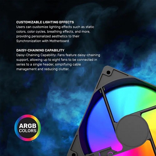 Armaggeddon Gaming Cooling Fan Set 4pcs ARGB KIT 5000 Black