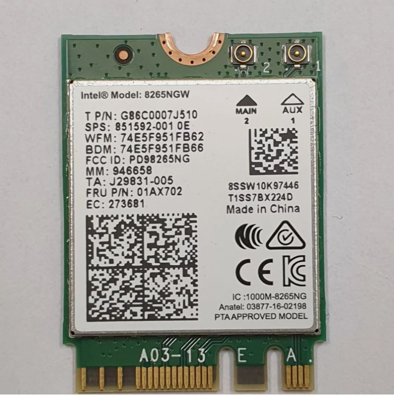 Lenovo Thinkpad T570 - G86C007J610 Intel  WiFi 8265NGW