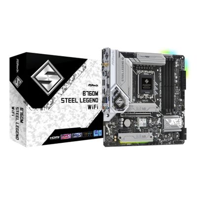 ASROCK Motherboard B760M Steel Legend WiFi - M-ATX - LGA 1700 - Intel B760 · 90-MXBL70-A0UAYZ