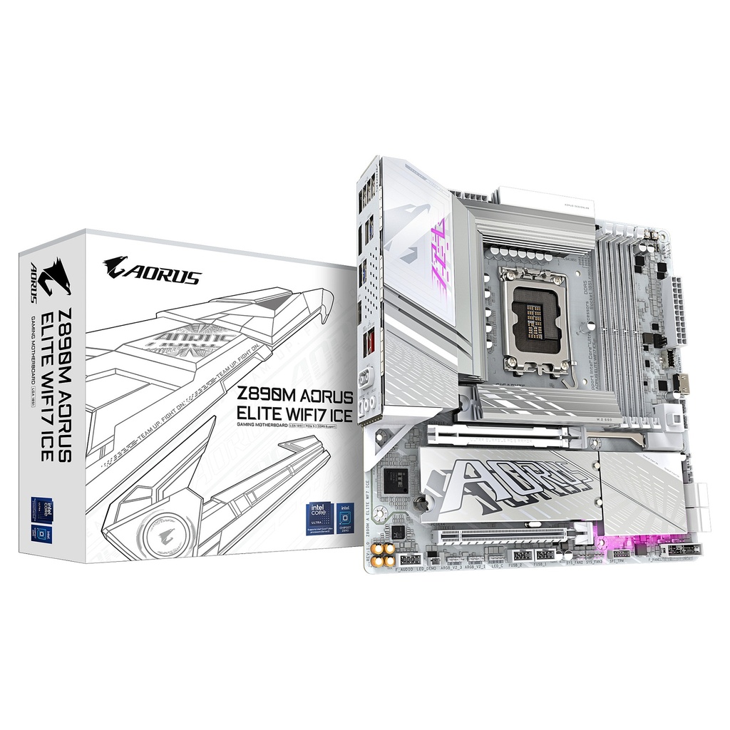 AORUS Z890M ELITE WIFI7 ICE - motherboard - micro ATX - LGA1851 Socket - Z890 - Z890M A ELITE WF7 ICE