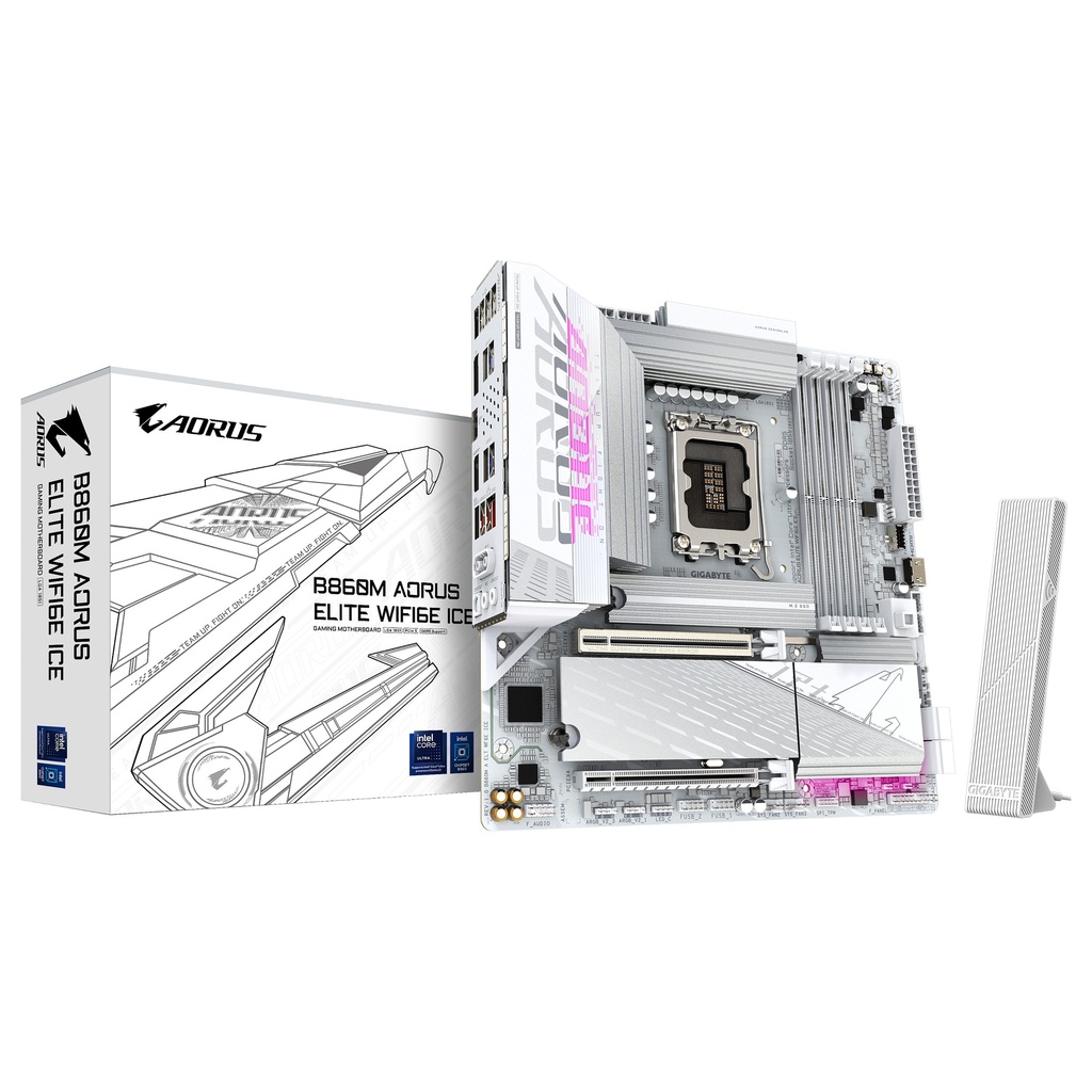 AORUS B860M ELITE WIFI6E ICE - motherboard - micro ATX - LGA1851 Socket - AMD B850 - B860M A ELT WF6E ICE