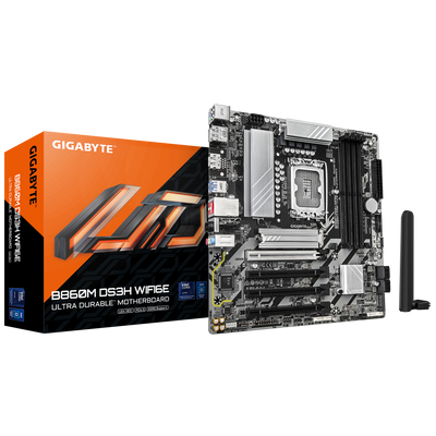 Gigabyte B860M DS3H WIFI6E - motherboard - micro ATX - LGA1851 Socket - AMD B850 - B860M DS3H WIFI6E