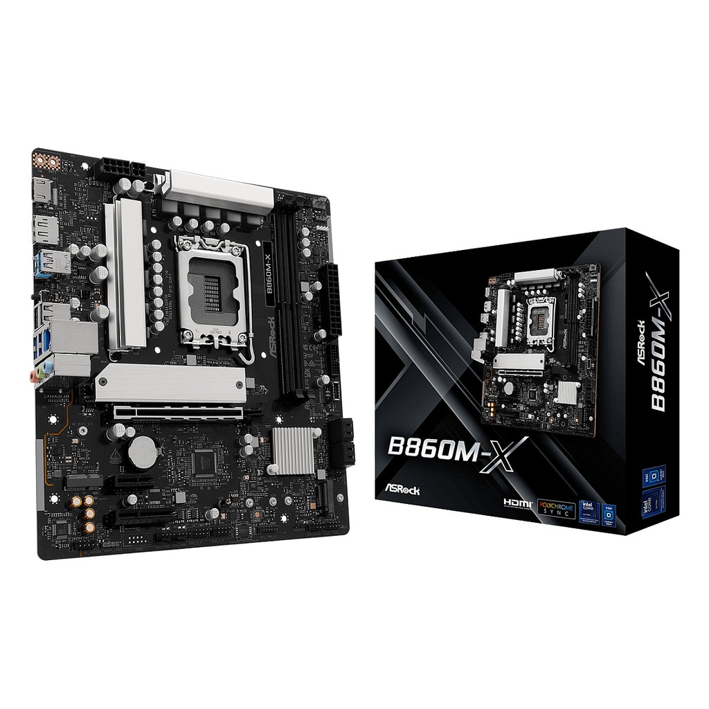 ASROCK B860M-X - motherboard - micro ATX - LGA1851 Socket - B860 · 90-MXBRU0-A0UAYZ