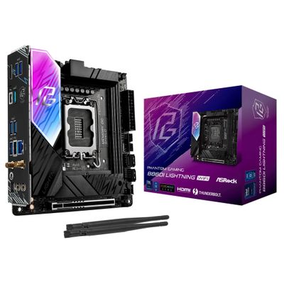 ASROCK Phantom Gaming B860I Lightning WiFi - motherboard - mini ITX - LGA1851 Socket - B860 · 90-MXBRZ0-A0UAYZ