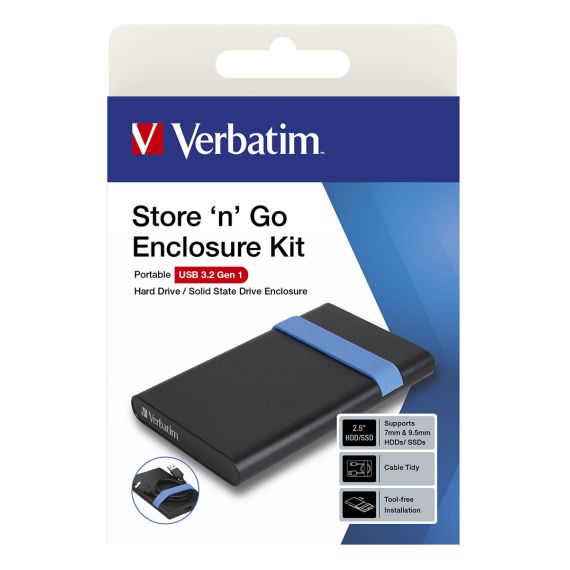Verbatim Enclosure 2.5” SATA USB 3.2 Tool-Less 53106