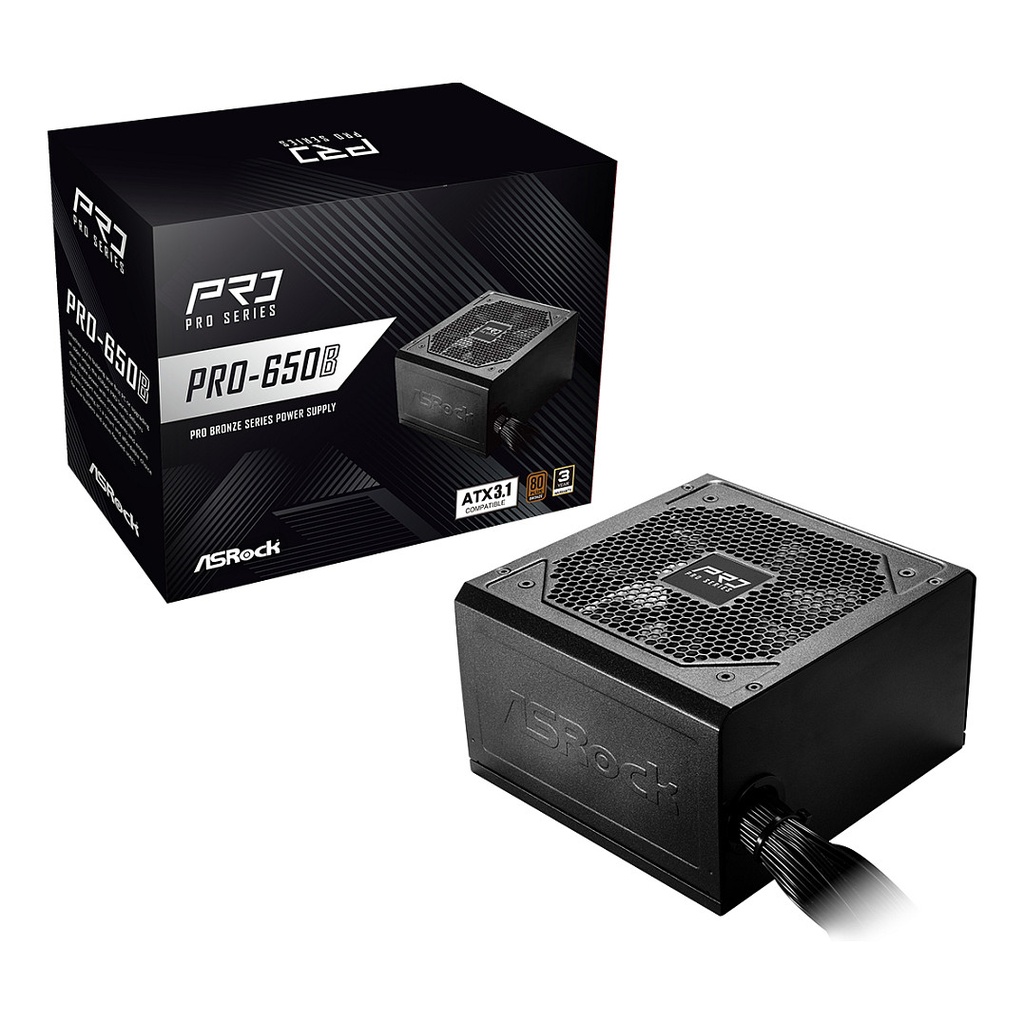 ASRock Pro Series PRO-650B + Bronze black 650W 80+ Bronze